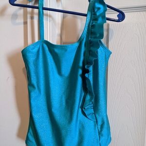SO girls one piece swimsuit, blueish green color